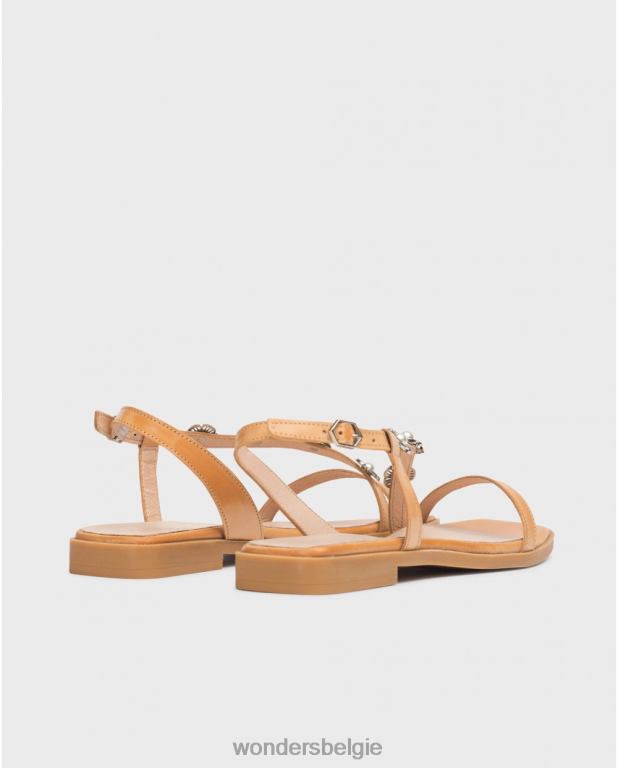 zand schoenen 6X06D123 zandbruine simona sandaal vrouwen Wonders