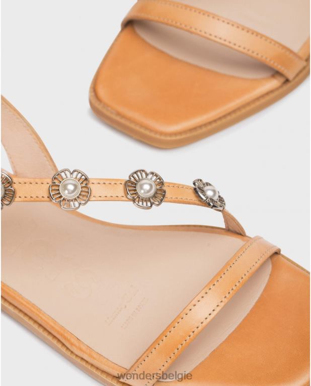 zand schoenen 6X06D123 zandbruine simona sandaal vrouwen Wonders