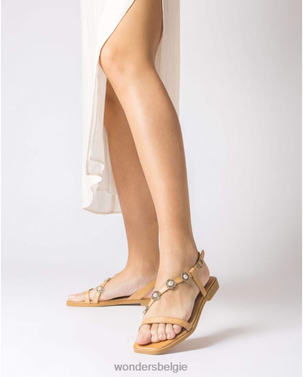 zand schoenen 6X06D123 zandbruine simona sandaal vrouwen Wonders