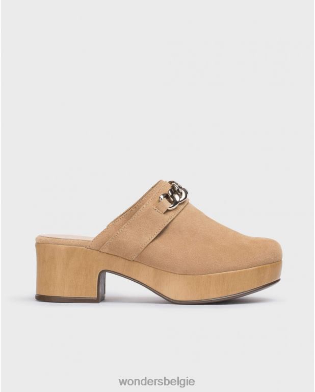 zand schoenen 6X06D213 zandbruine divanklomp vrouwen Wonders