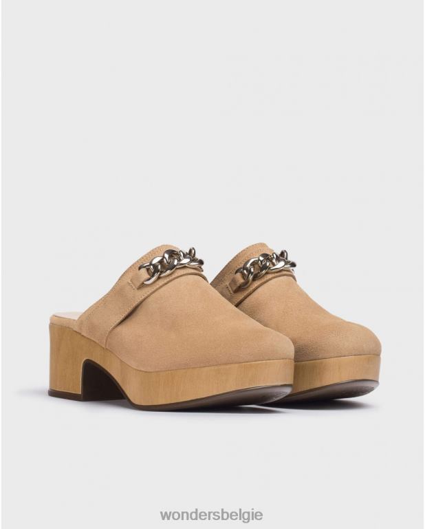 zand schoenen 6X06D213 zandbruine divanklomp vrouwen Wonders