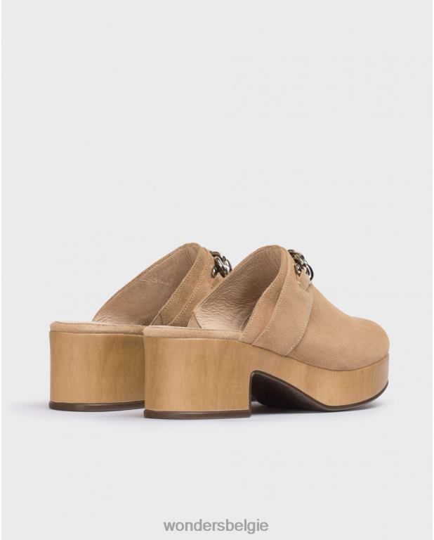 zand schoenen 6X06D213 zandbruine divanklomp vrouwen Wonders