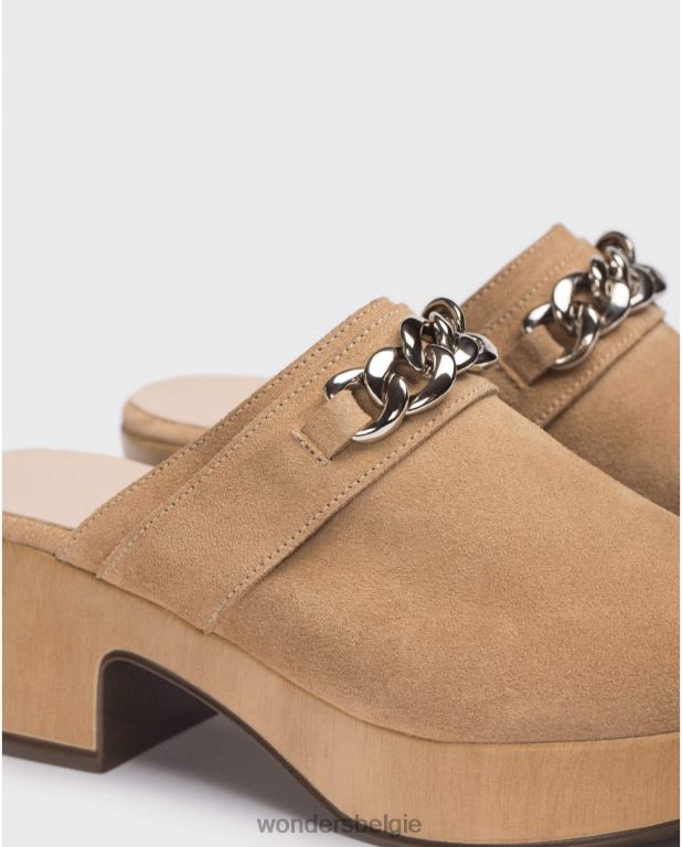 zand schoenen 6X06D213 zandbruine divanklomp vrouwen Wonders
