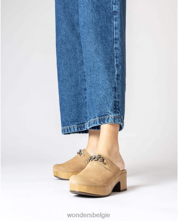 zand schoenen 6X06D213 zandbruine divanklomp vrouwen Wonders