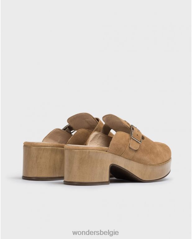 zand schoenen 6X06D214 zandbruine mara klomp vrouwen Wonders