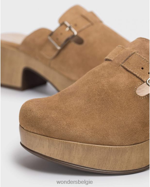 zand schoenen 6X06D214 zandbruine mara klomp vrouwen Wonders