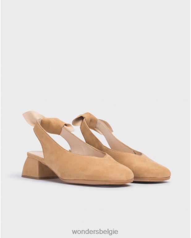 zand schoenen 6X06D216 zandbruine audrey schoen vrouwen Wonders