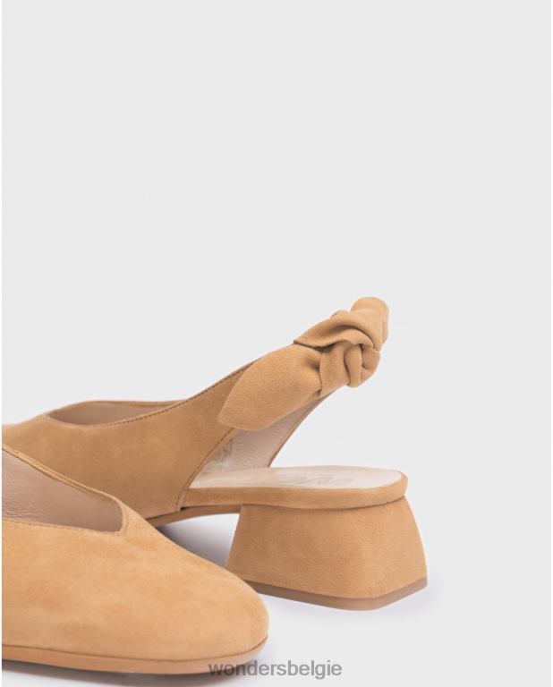 zand schoenen 6X06D216 zandbruine audrey schoen vrouwen Wonders