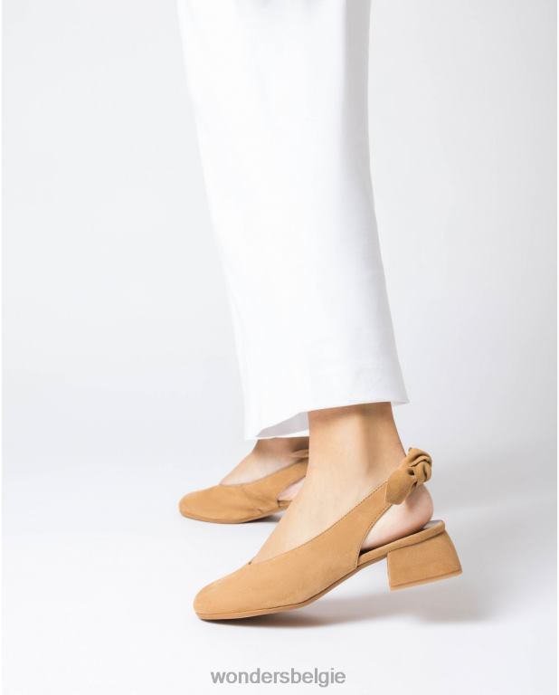 zand schoenen 6X06D216 zandbruine audrey schoen vrouwen Wonders