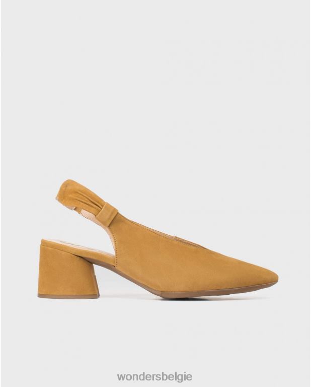 zand schoenen 6X06D439 zand leren schoen met strik vrouwen Wonders