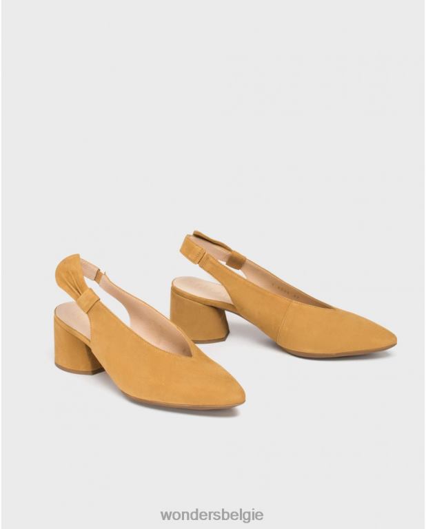 zand schoenen 6X06D439 zand leren schoen met strik vrouwen Wonders