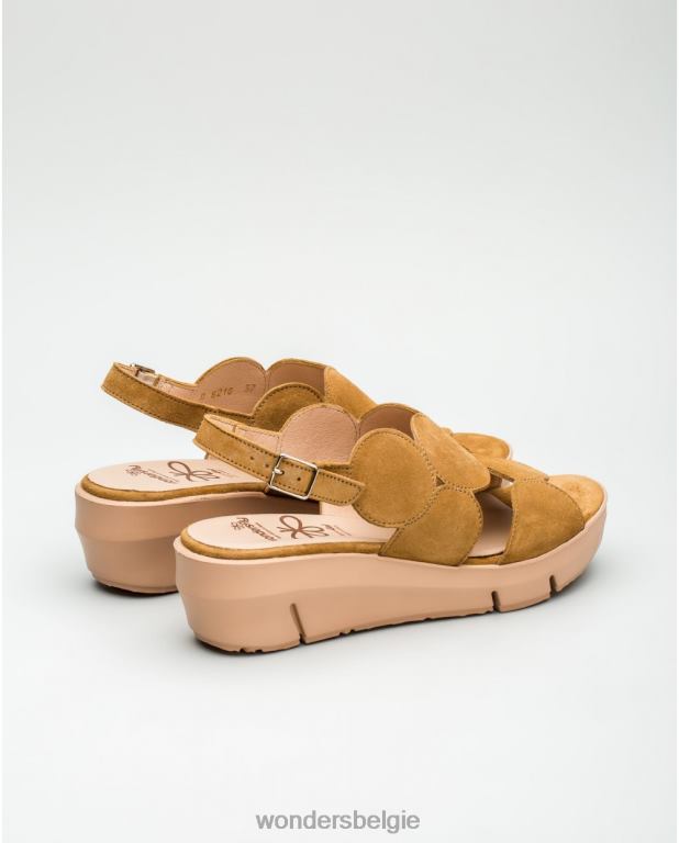 zand schoenen 6X06D455 sandaal van suèdeleer met cirkeldetail vrouwen Wonders