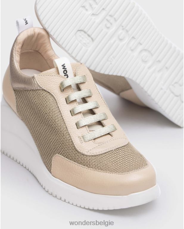 nat/bei/pt schoenen 6X06D129 nat/bei/pt beige regenboogsneaker vrouwen Wonders
