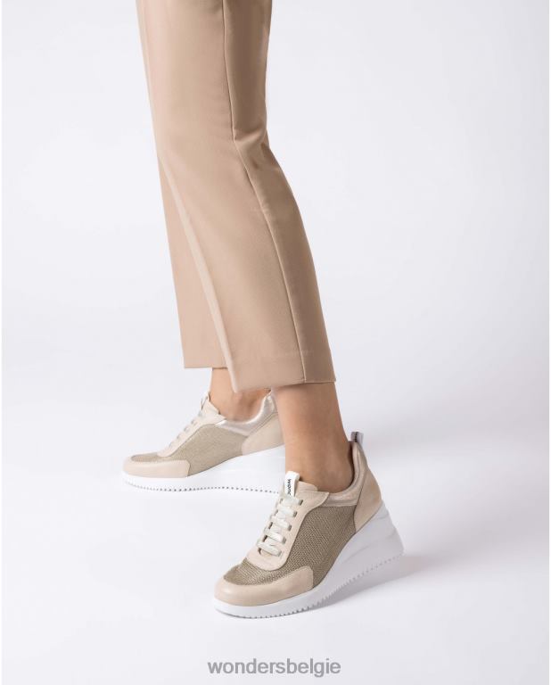 nat/bei/pt schoenen 6X06D129 nat/bei/pt beige regenboogsneaker vrouwen Wonders