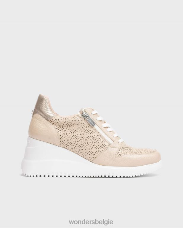 natuur/plat schoenen 6X06D127 natuur/plat zwarte lexi sneakers vrouwen Wonders