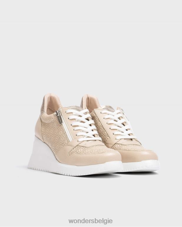 natuur/plat schoenen 6X06D127 natuur/plat zwarte lexi sneakers vrouwen Wonders