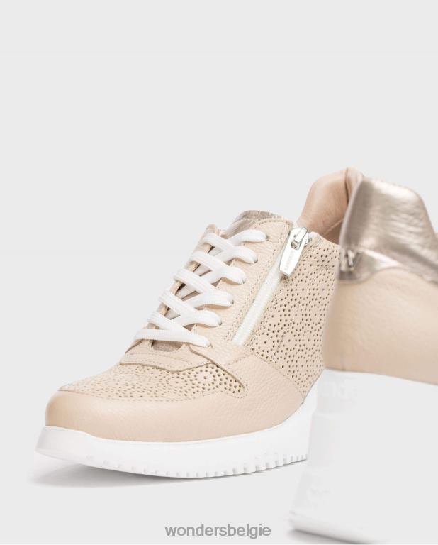 natuur/plat schoenen 6X06D127 natuur/plat zwarte lexi sneakers vrouwen Wonders