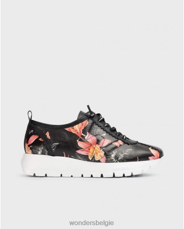 neger schoenen 6X06D157 negro zwarte ster sneaker vrouwen Wonders