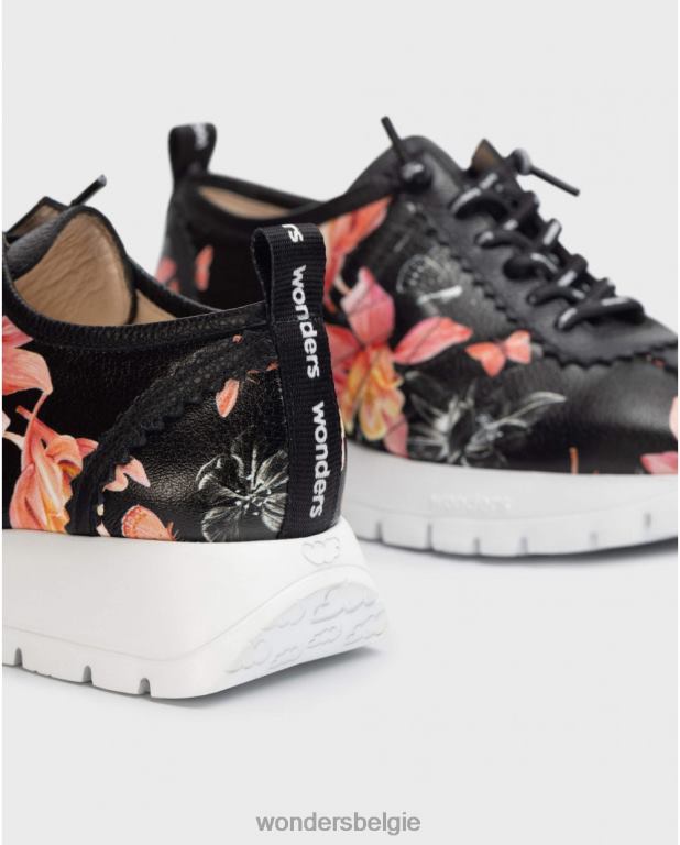 neger schoenen 6X06D157 negro zwarte ster sneaker vrouwen Wonders