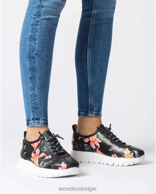 neger schoenen 6X06D157 negro zwarte ster sneaker vrouwen Wonders