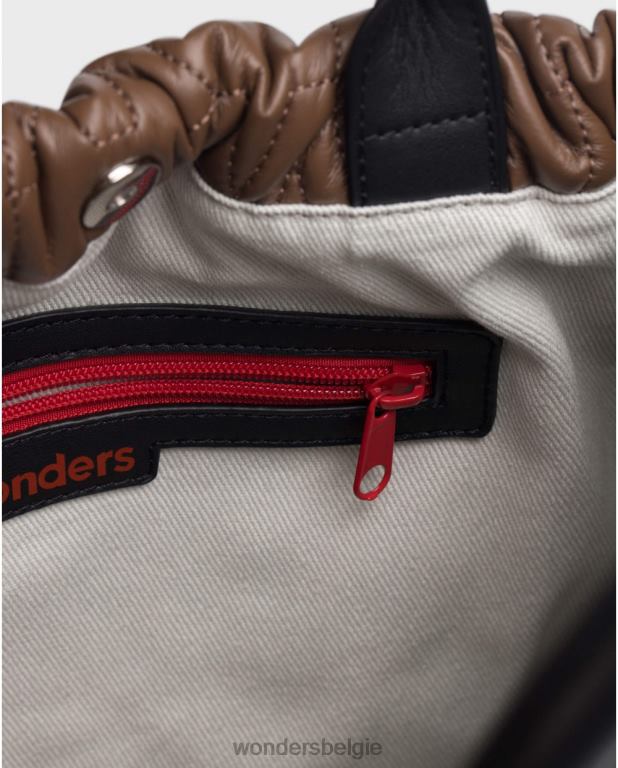 marron/neg accessoire 6X06D391 marron/neg zwarte lexi tas vrouwen Wonders