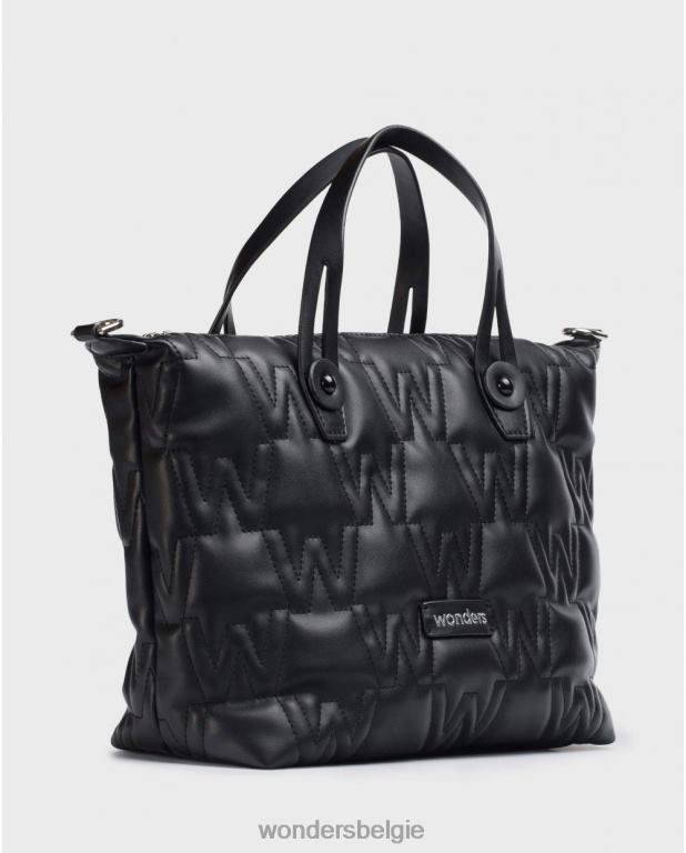 neger accessoire 6X06D389 neger zwarte gewatteerde tas vrouwen Wonders