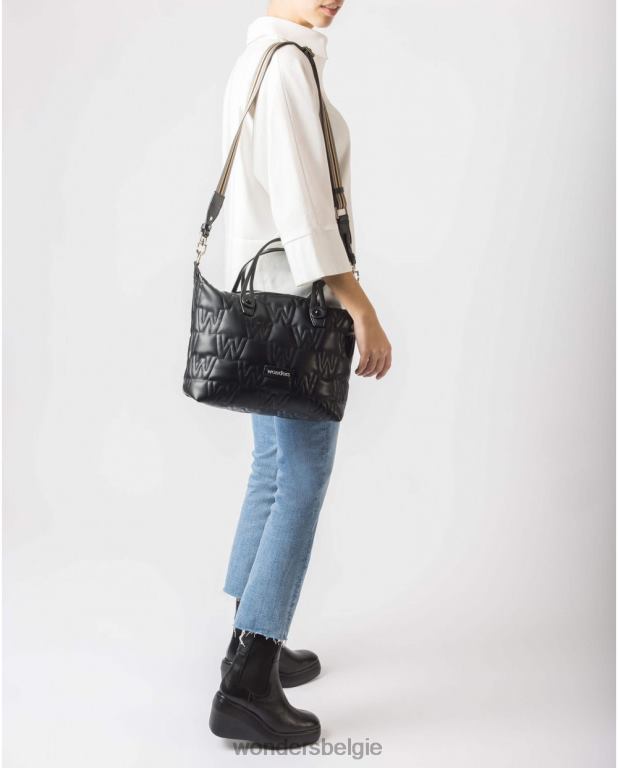 neger accessoire 6X06D389 neger zwarte gewatteerde tas vrouwen Wonders