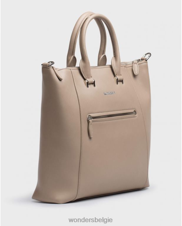 taupe accessoire 6X06D370 taupe tas stad bruin vrouwen Wonders
