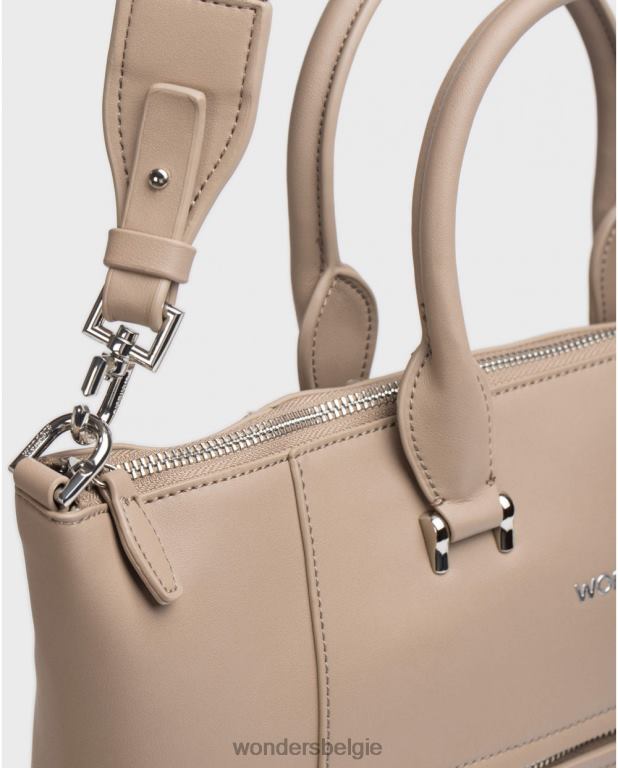 taupe accessoire 6X06D370 taupe tas stad bruin vrouwen Wonders