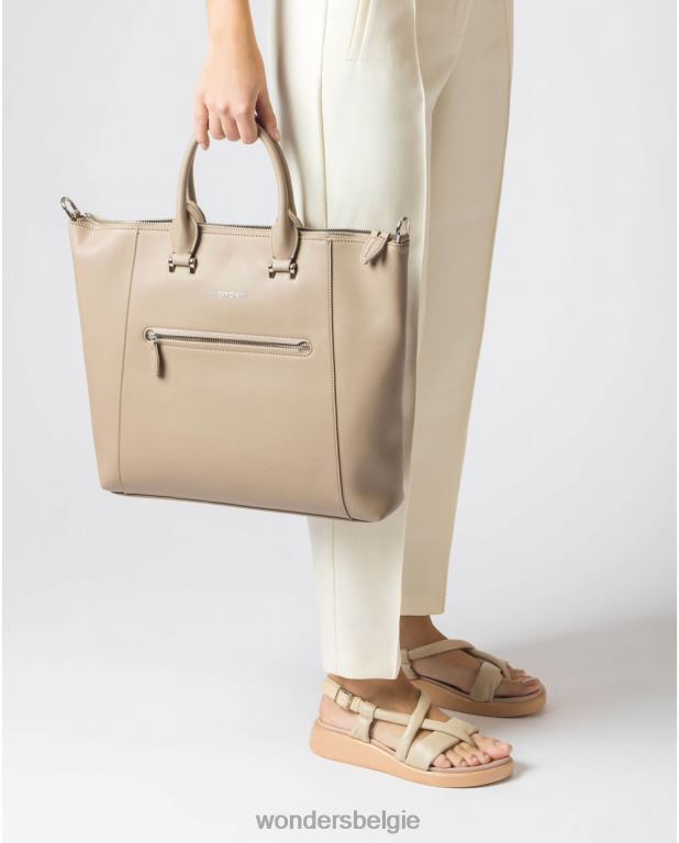 taupe accessoire 6X06D370 taupe tas stad bruin vrouwen Wonders