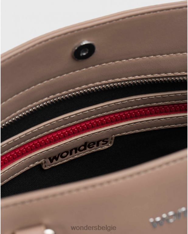 taupe accessoire 6X06D385 taupe zuri tas vrouwen Wonders