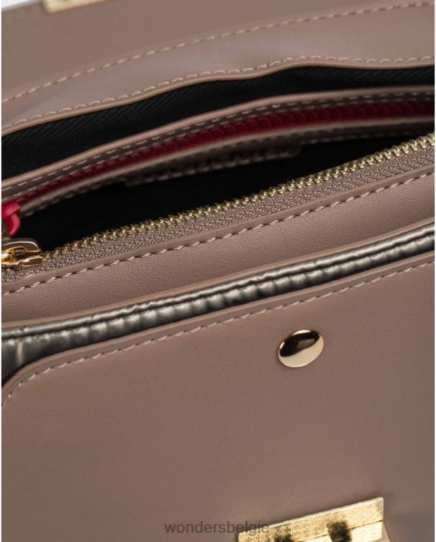 taupe accessoire 6X06D444 taupe zenda tas vrouwen Wonders