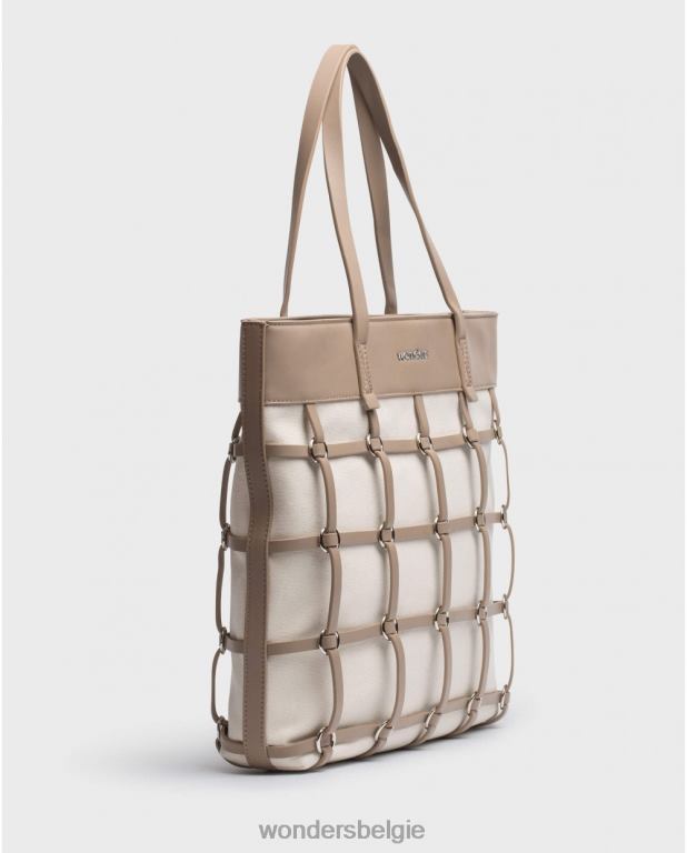 taupe/aloë accessoire 6X06D373 taupe/aloe bruine lupe tas vrouwen Wonders