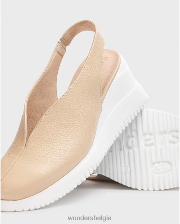 natuurlijk schoenen 6X06D154 naturel beige walter wedge schoen vrouwen Wonders