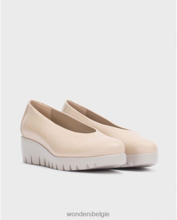 natuurlijk schoenen 6X06D184 naturel beige vliegenschoen vrouwen Wonders