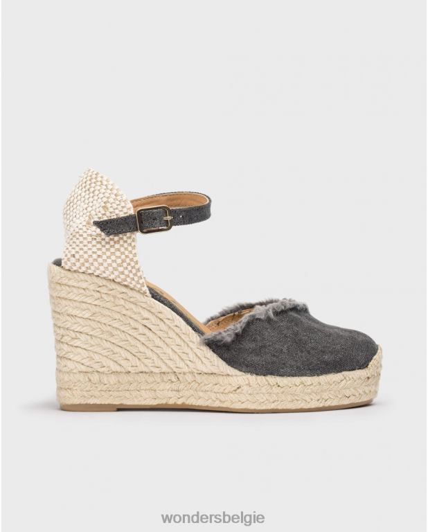 neger schoenen 6X06D135 negro black gael sandaal vrouwen Wonders