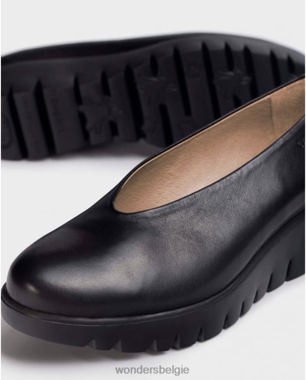 neger schoenen 6X06D333 negro zwarte vlieg mocassin vrouwen Wonders