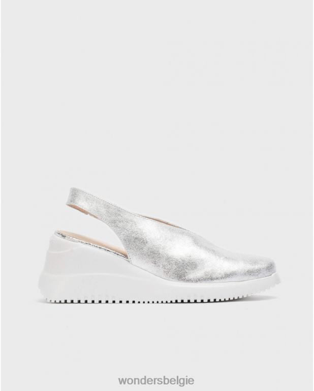 plata schoenen 6X06D12 plata zilveren walter wedge schoen vrouwen Wonders