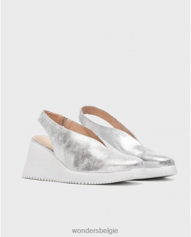 plata schoenen 6X06D12 plata zilveren walter wedge schoen vrouwen Wonders