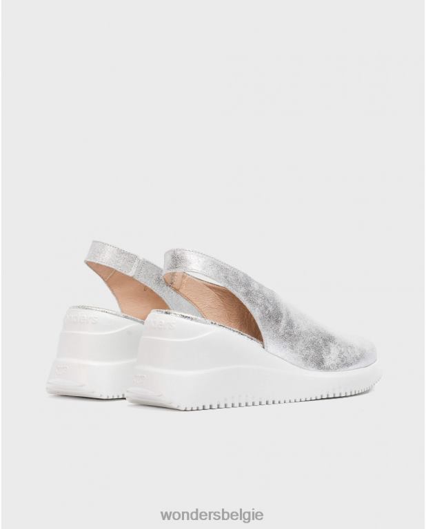 plata schoenen 6X06D12 plata zilveren walter wedge schoen vrouwen Wonders