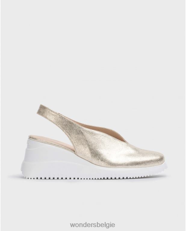 platina schoenen 6X06D13 platino gouden walter wedge schoen vrouwen Wonders