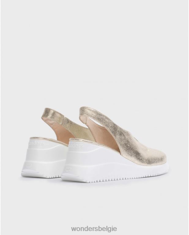 platina schoenen 6X06D13 platino gouden walter wedge schoen vrouwen Wonders