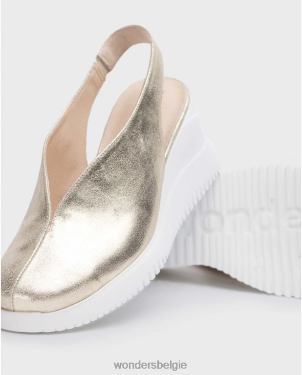 platina schoenen 6X06D13 platino gouden walter wedge schoen vrouwen Wonders