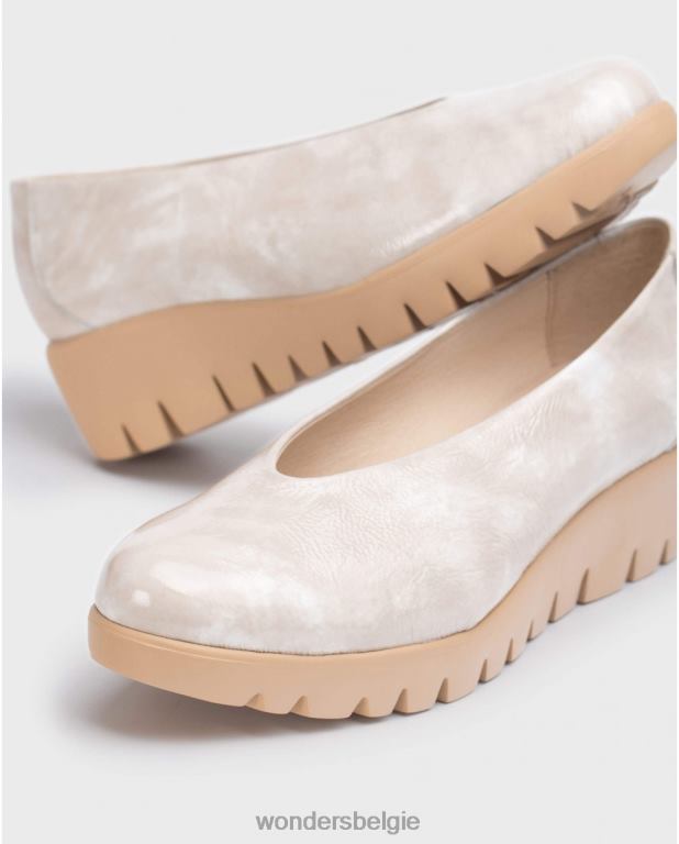 taupe schoenen 6X06D277 taupe bruine vliegenmocassin vrouwen Wonders